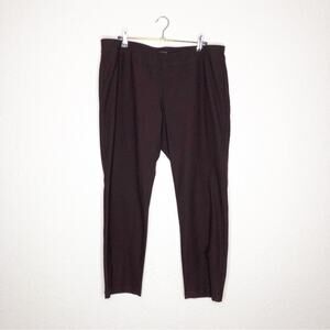 Eileen Fisher maroon purple cropped pull on knit pants size Large